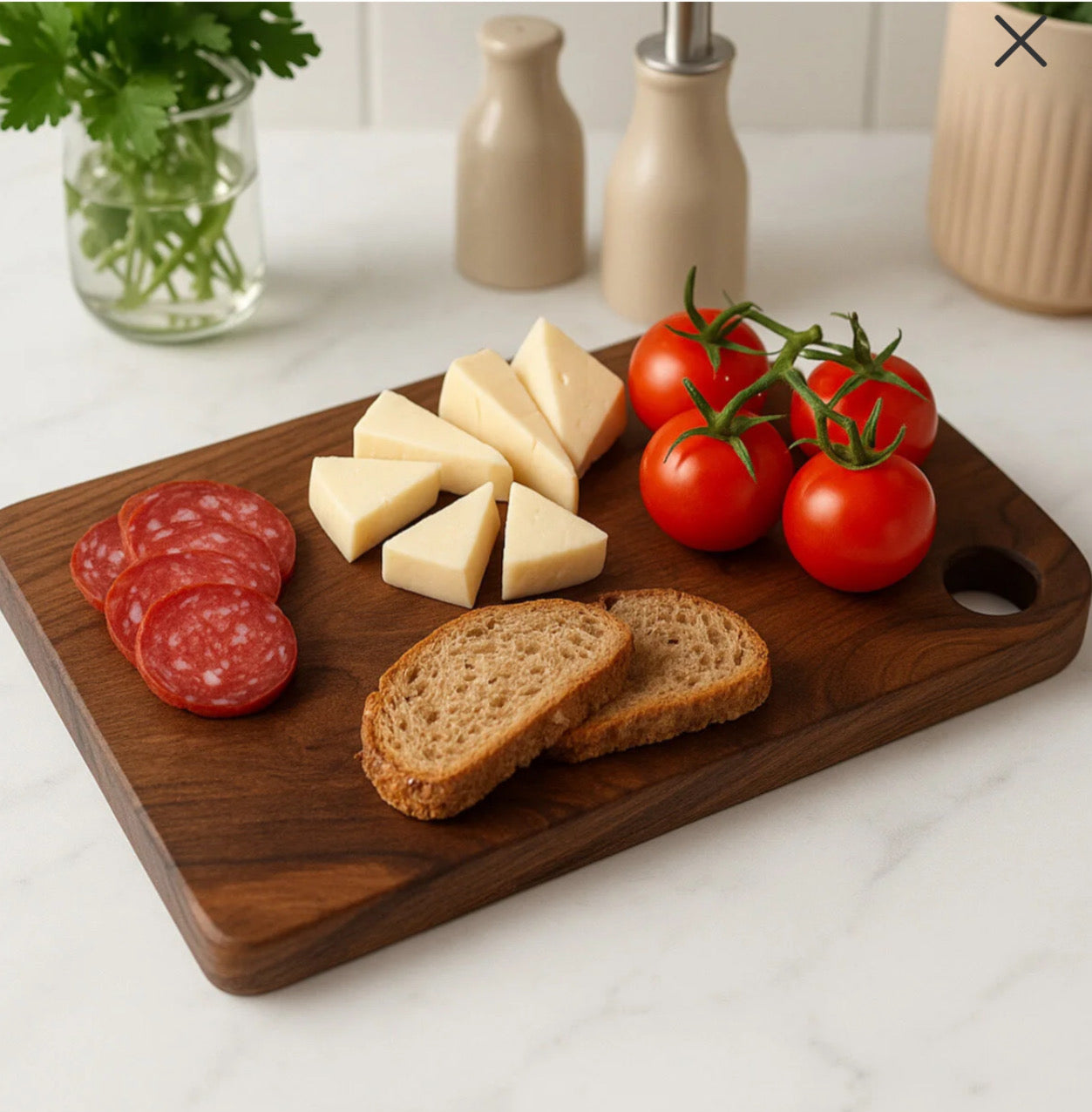 El Yapımı Ceviz Ağacı Kesme Tahtası | 40x20x2 cm | Doğal Ahşap Mutfak Sunum Tahtası