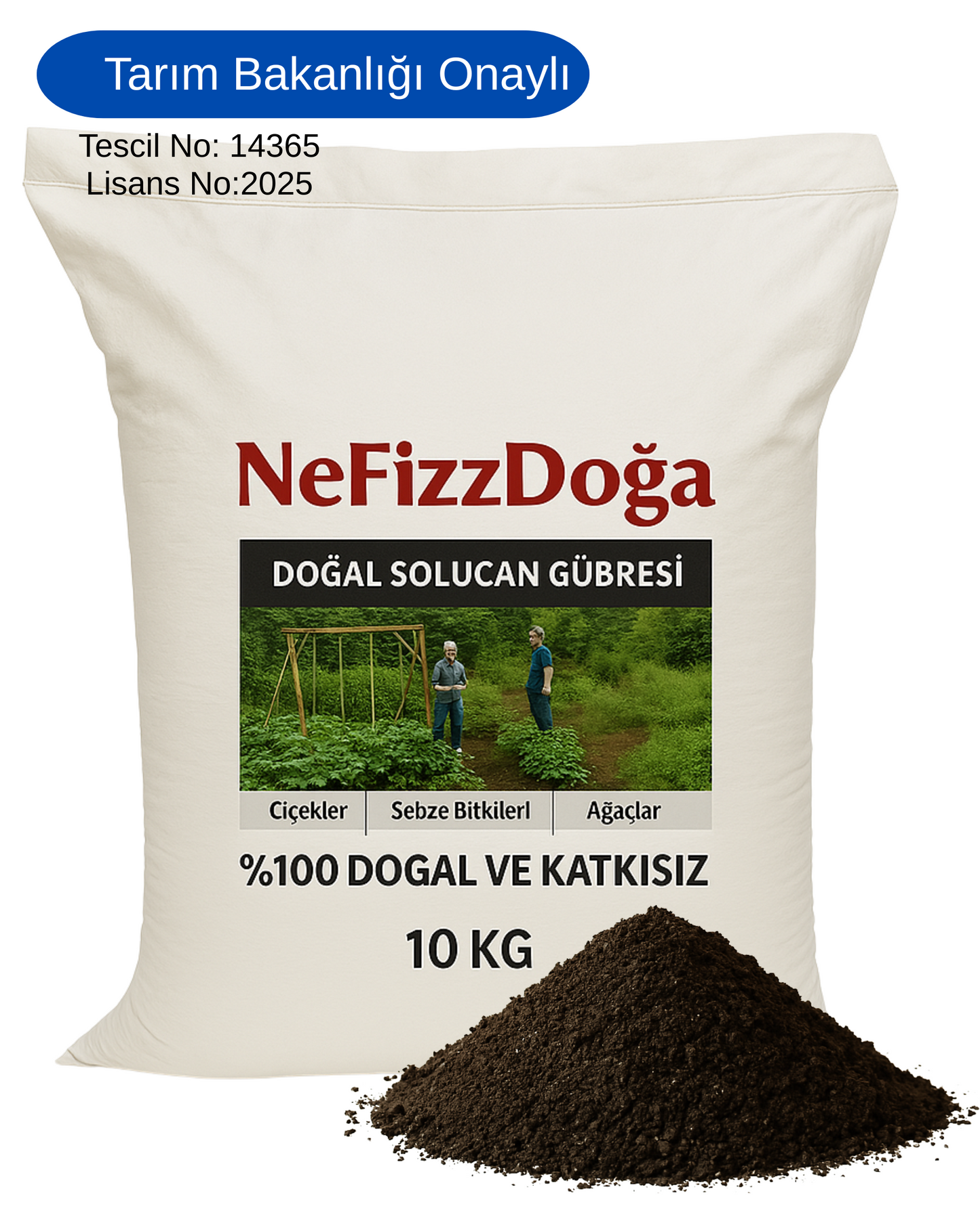 %100 Doğal Solucan Gübresi 10 Kg (20 LT)