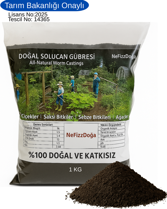 %100 Doğal Solucan Gübresi - 1 KG (2 LT)