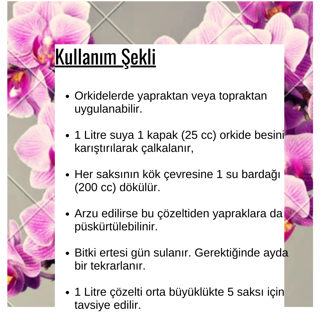 Orkide için Özel Formül Bitki Besini, Çiçek Çoşturan, Sıvı Gübre-Yüksek kalite  (100cc)