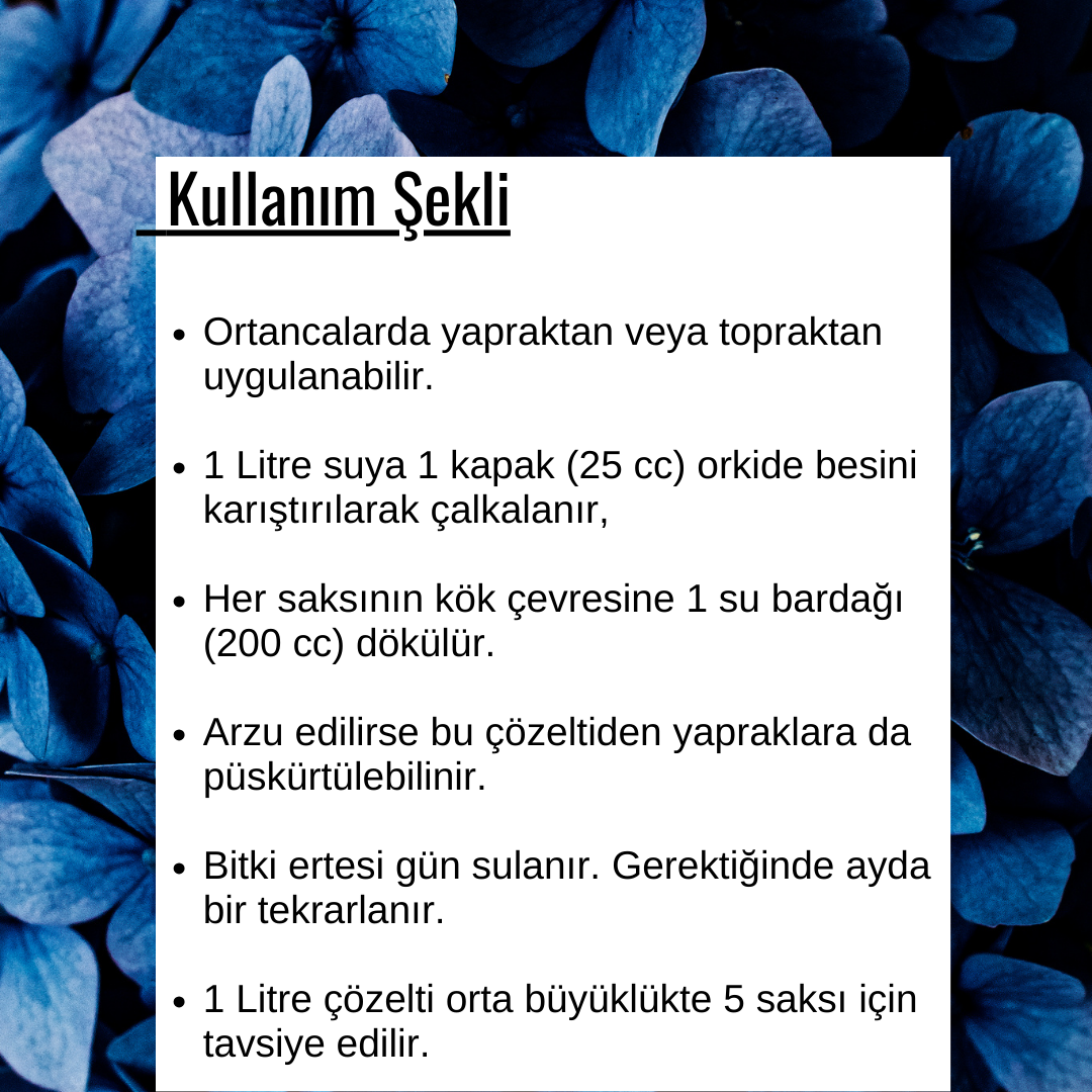 Ortanca için Özel Formül Bitki Besini, Çiçek Çoşturan, Sıvı Gübre-Yüksek kalite  (100cc)