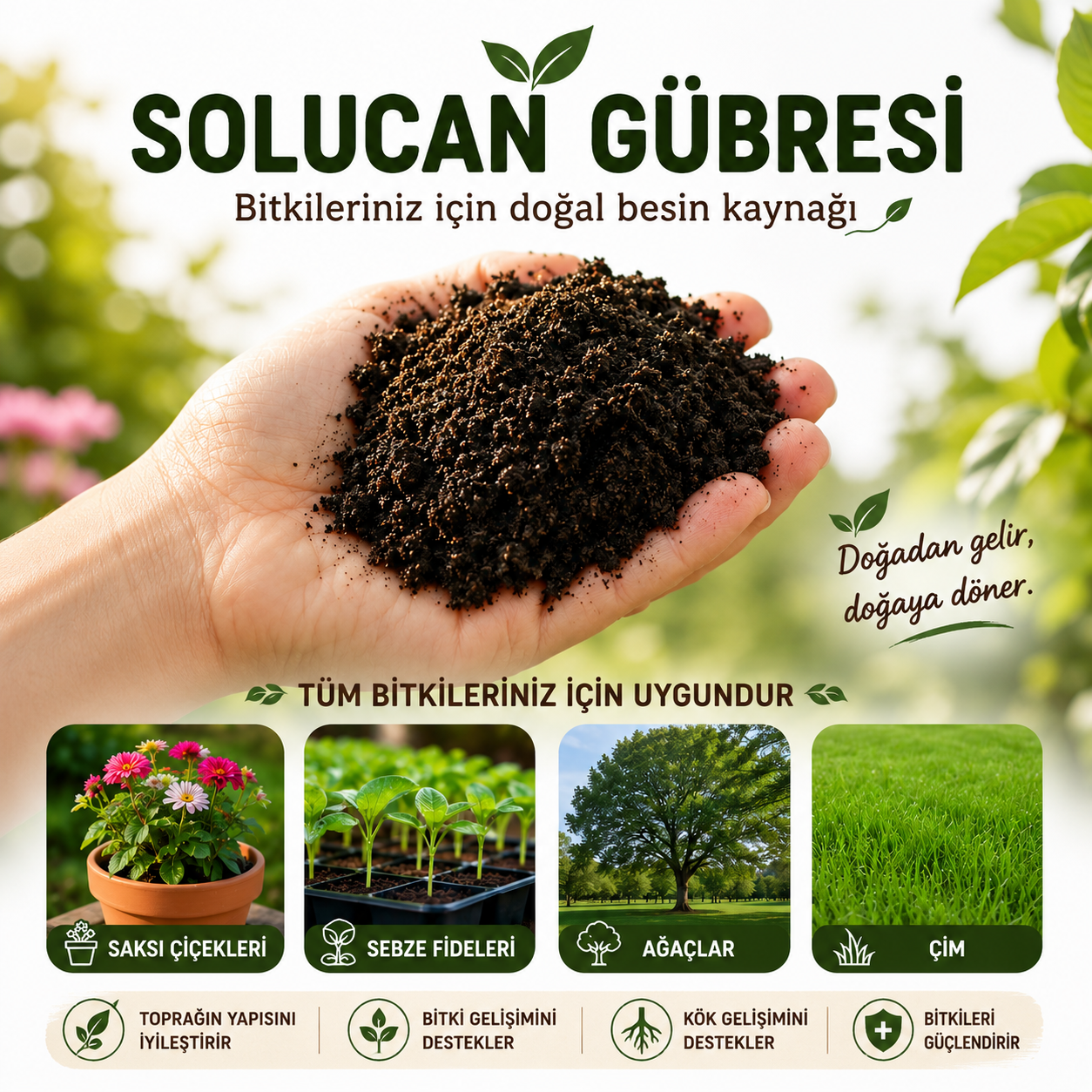 100% Natural Worm Casting, Fertilizer,Organic Compost  10 Kg (20 LT)