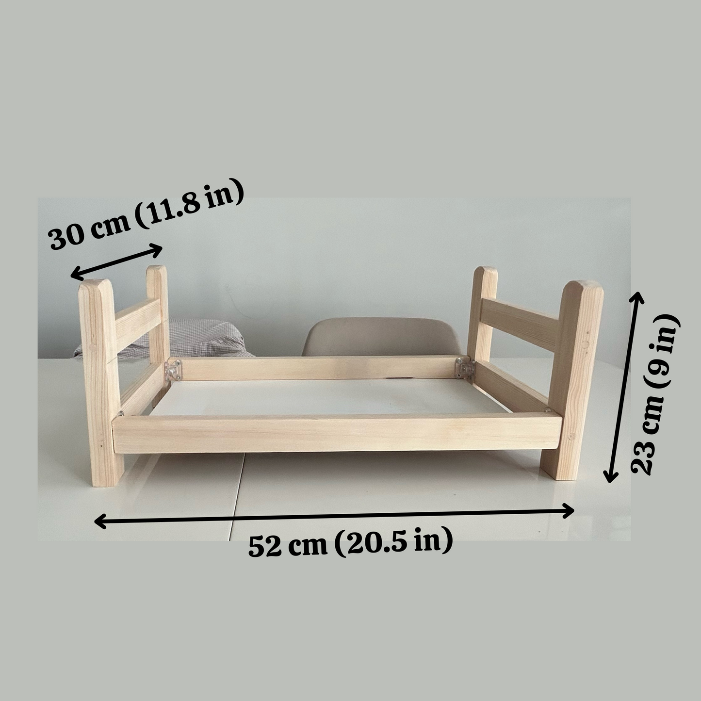 El Yapımı Çam Ağacı Kedi Karyolası ve Özel Üretim Yatağı– 30x52x23 Cm