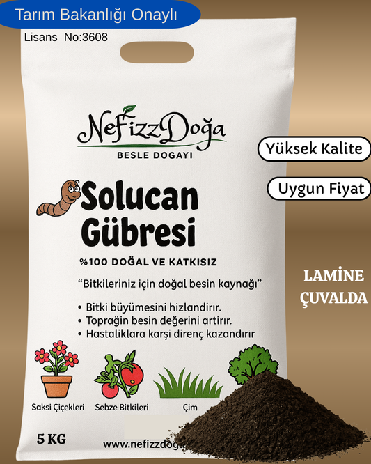 %100 Doğal Solucan Gübresi -5kg (10 LT)